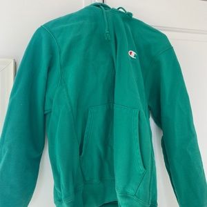 Reverse Weave Green Champion Hoodie